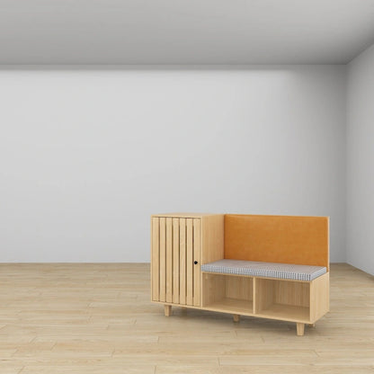 Organisateur de chaussures d'entrée chic avec banc et dossier moelleux - 47,2