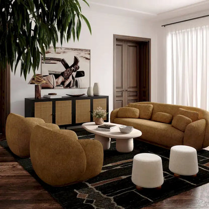 Tabouret rembourré Jaine Boucle