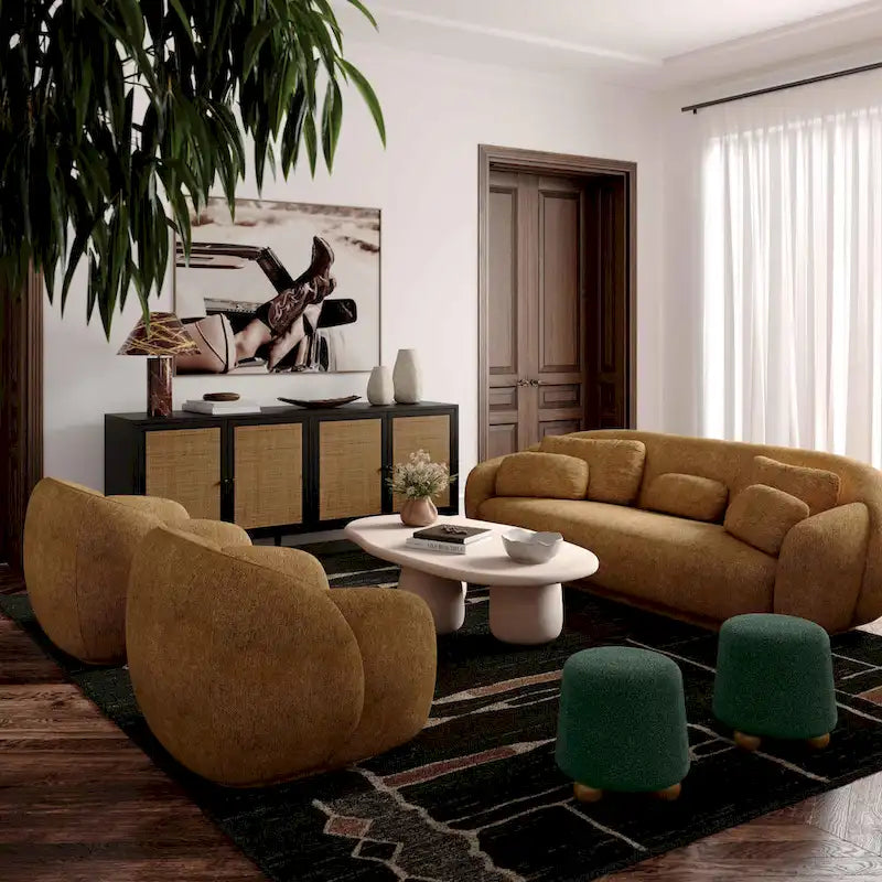 Tabouret rembourré Jaine Boucle