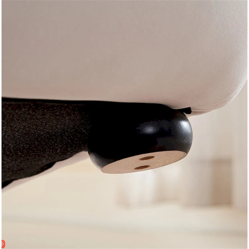 Canapé en tissu blanc résistant avec structure en bois massif