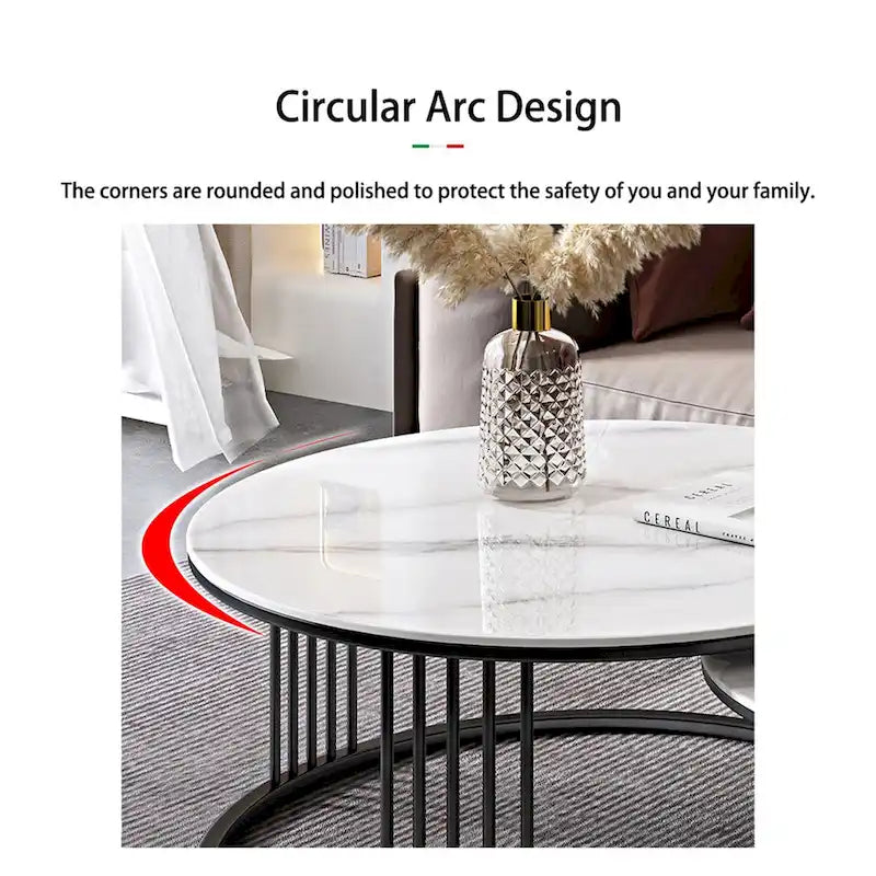 Ensemble de 2 tasses à café gigognes rondes modernes