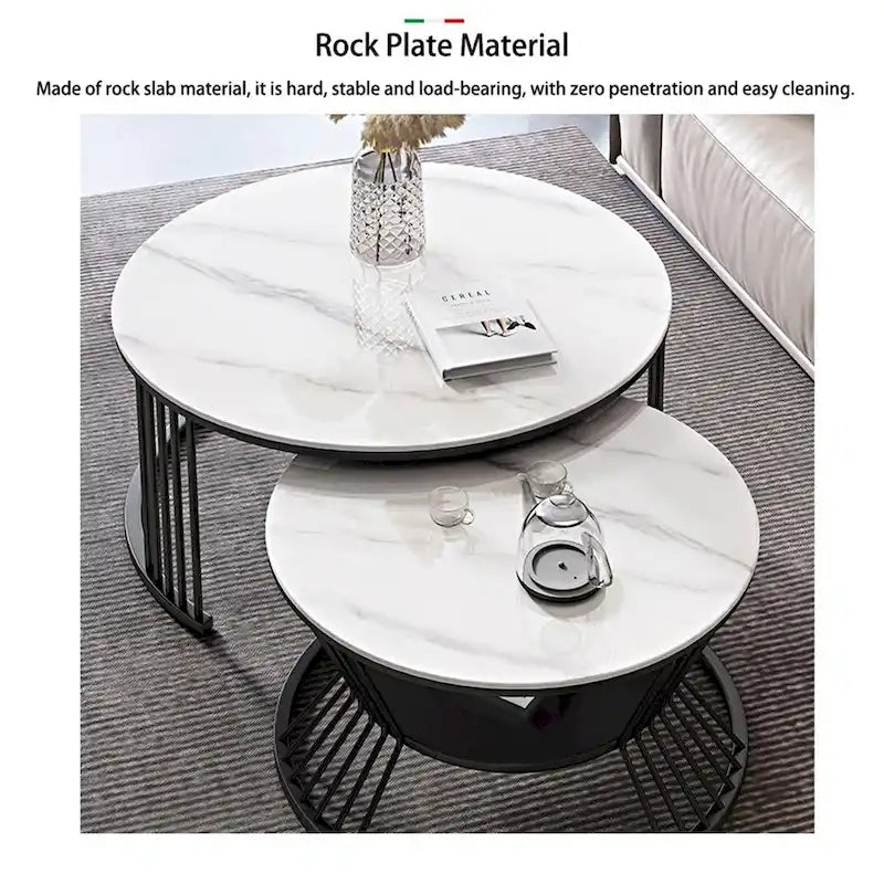 Ensemble de 2 tasses à café gigognes rondes modernes