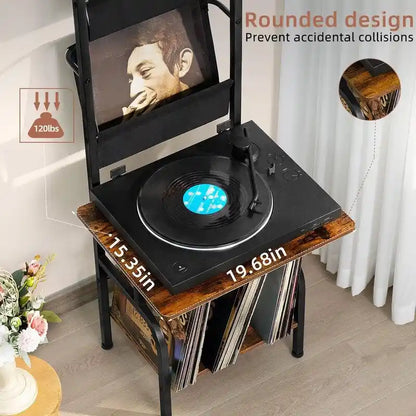 Support haut pour platine vinyle - 50 x 39 x 144 cm