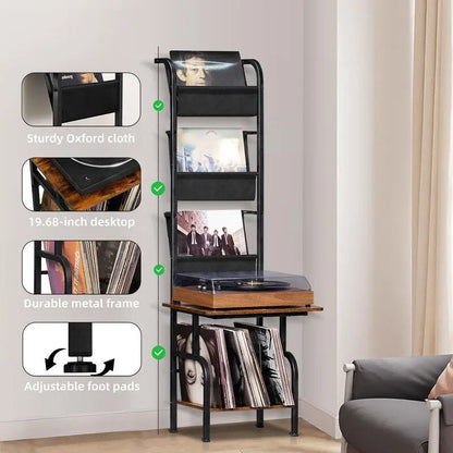 Support haut pour platine vinyle - 50 x 39 x 144 cm