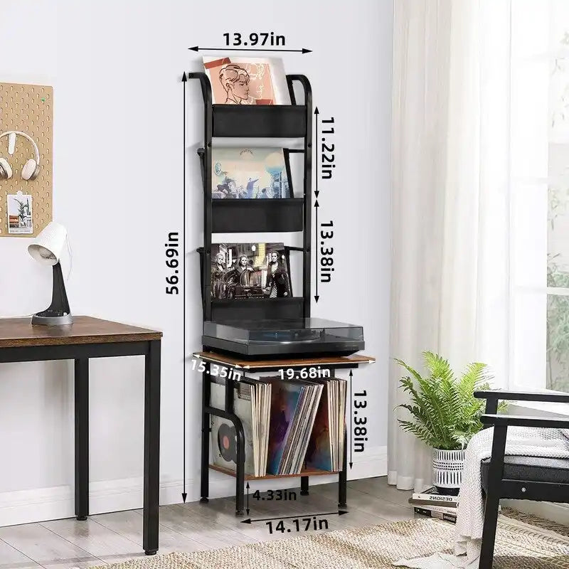 Support haut pour platine vinyle - 50 x 39 x 144 cm