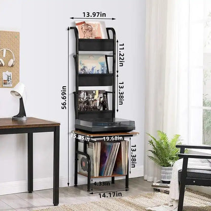 Support haut pour platine vinyle - 50 x 39 x 144 cm