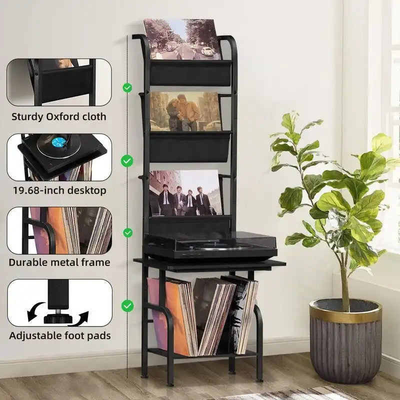 Support haut pour platine vinyle - 50 x 39 x 144 cm