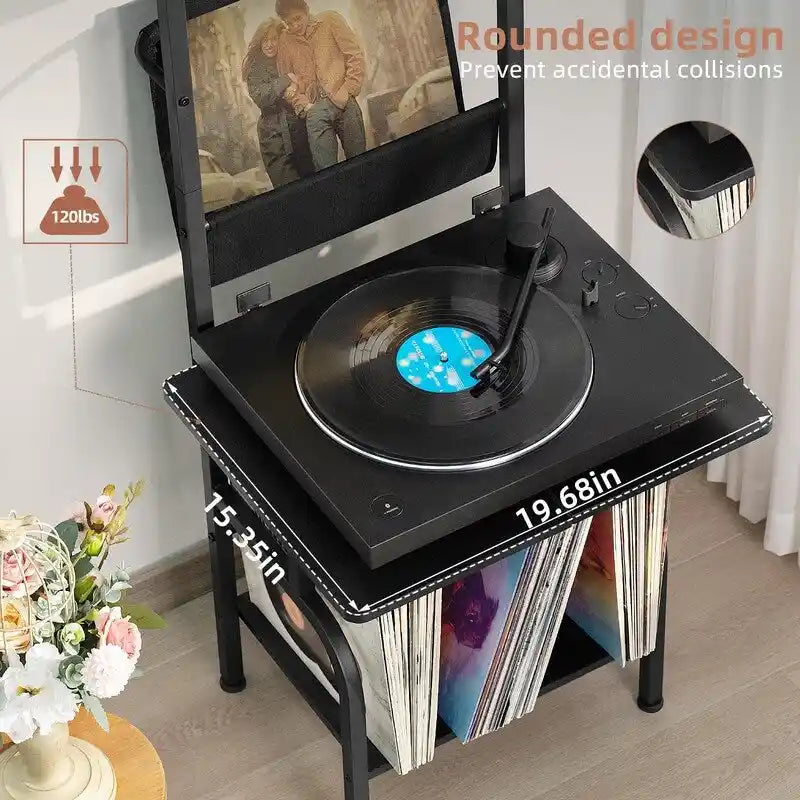 Support haut pour platine vinyle - 50 x 39 x 144 cm