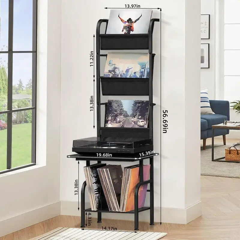 Support haut pour platine vinyle - 50 x 39 x 144 cm