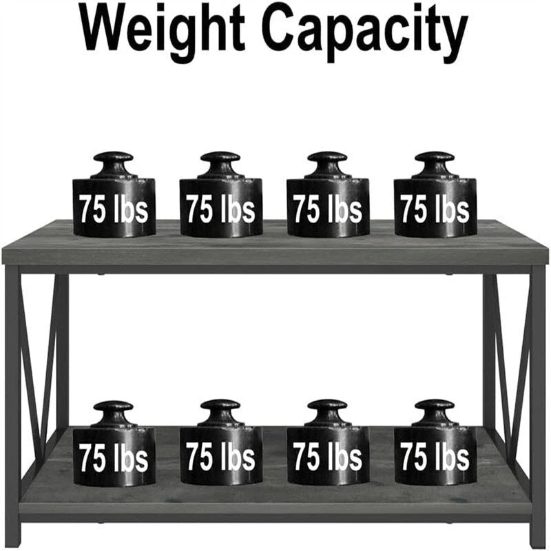 Table basse rustique en bois - 55 cm (P) x 100 cm (L) x 45 cm (H)