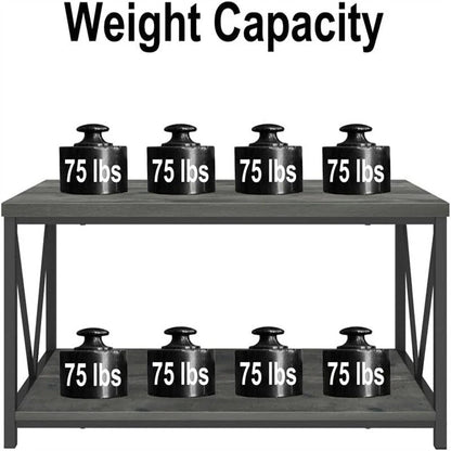 Table basse rustique en bois - 55 cm (P) x 100 cm (L) x 45 cm (H)