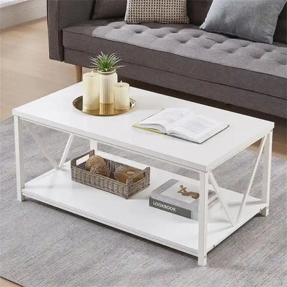 Table basse rustique en bois - 55 cm (P) x 100 cm (L) x 45 cm (H)