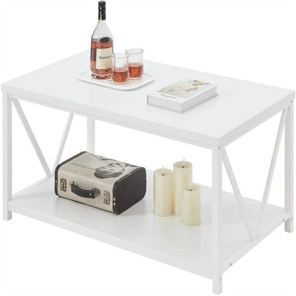 Table basse rustique en bois - 55 cm (P) x 100 cm (L) x 45 cm (H)