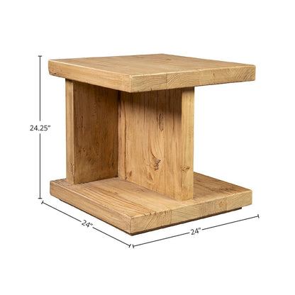 Table d'appoint Bridges en orme recyclé, naturel