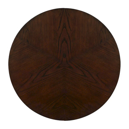 Table basse ronde en bois de style campagnard des années 50, 81 cm, pour salon