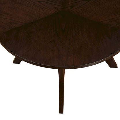 Table basse ronde en bois de style campagnard des années 50, 81 cm, pour salon
