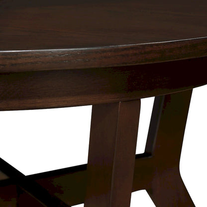 Table basse ronde en bois de style campagnard des années 50, 81 cm, pour salon