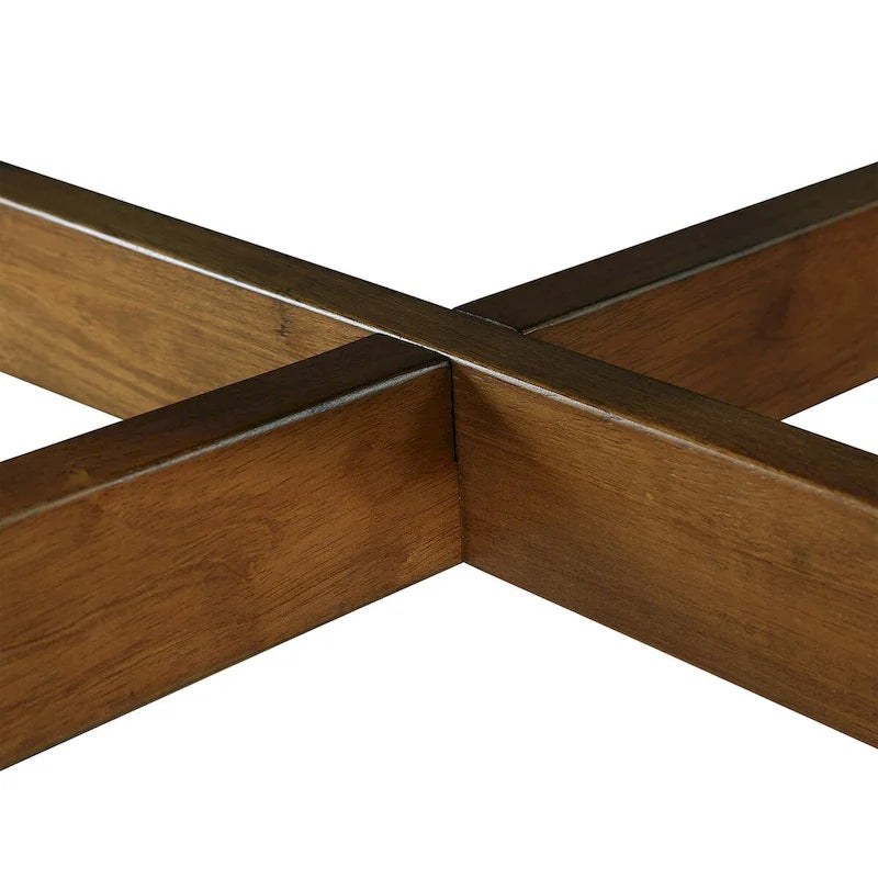 Table basse ronde en bois de style campagnard des années 50, 81 cm, pour salon