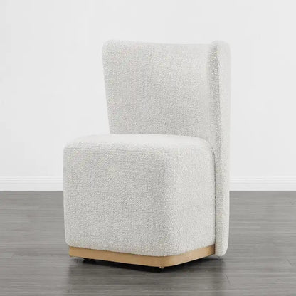 Chaises de salle à manger modernes Brian avec roulettes et base en bois, lot de 2