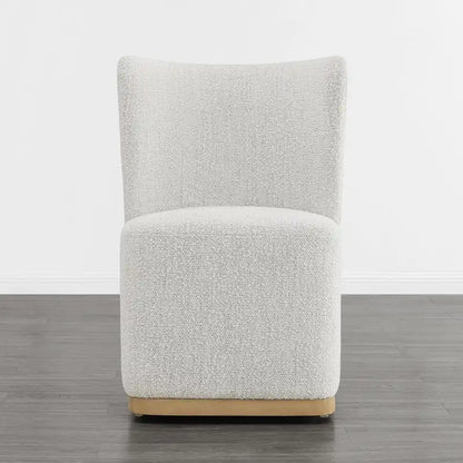 Chaises de salle à manger modernes Brian avec roulettes et base en bois, lot de 2