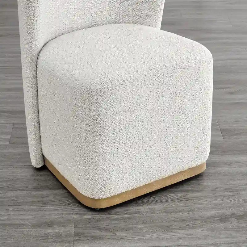 Chaises de salle à manger modernes Brian avec roulettes et base en bois, lot de 2