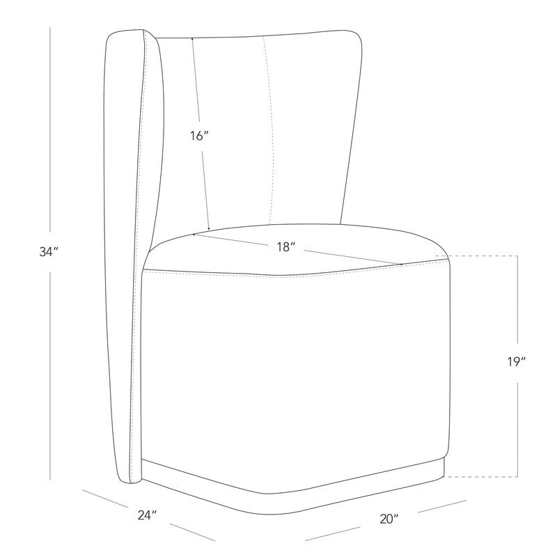 Chaises de salle à manger modernes Brian avec roulettes et base en bois, lot de 2