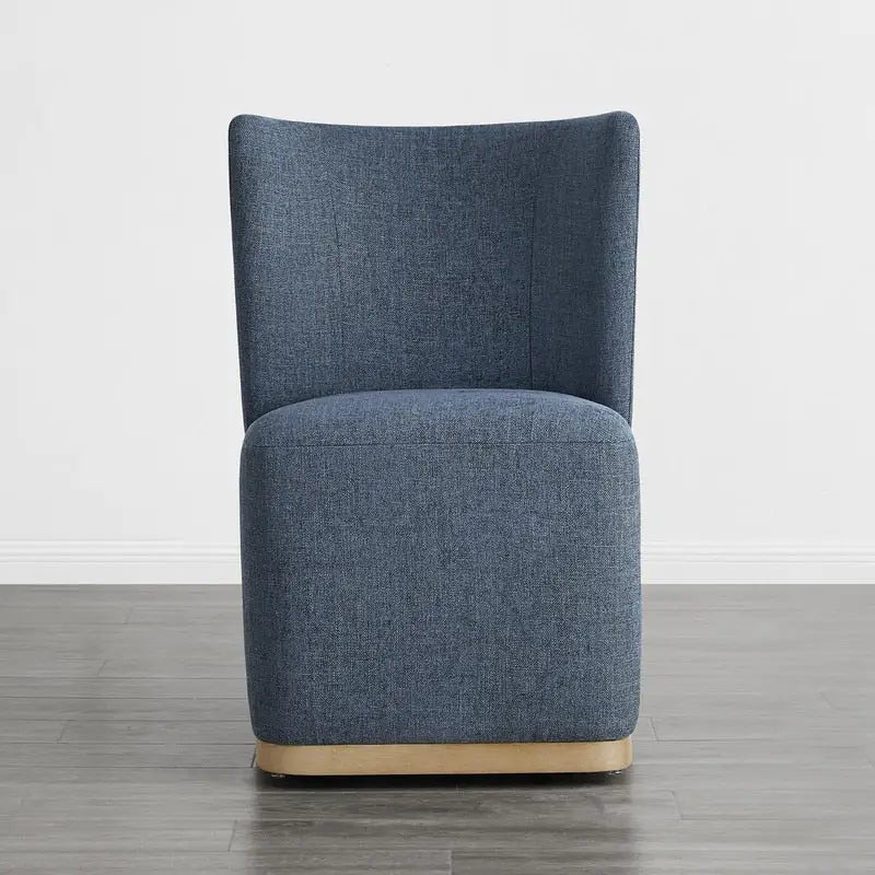 Chaises de salle à manger modernes Brian avec roulettes et base en bois, lot de 2