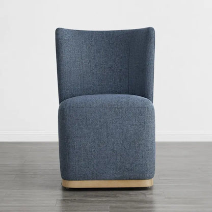 Chaises de salle à manger modernes Brian avec roulettes et base en bois, lot de 2