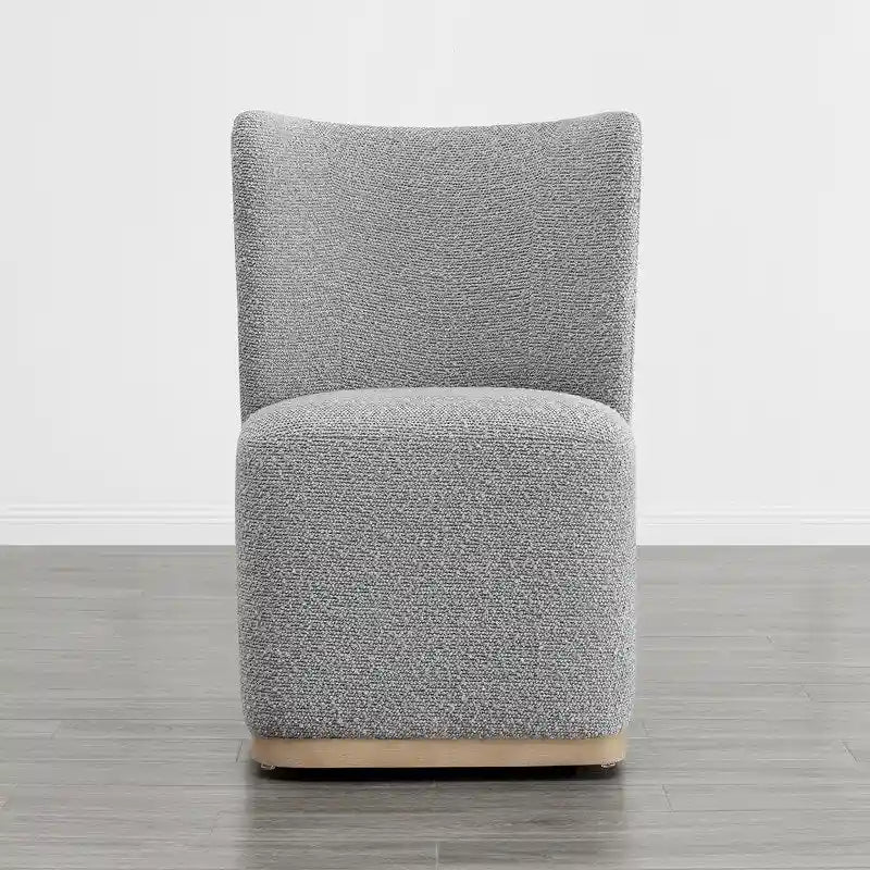 Chaises de salle à manger modernes Brian avec roulettes et base en bois, lot de 2