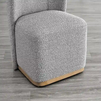 Chaises de salle à manger modernes Brian avec roulettes et base en bois, lot de 2