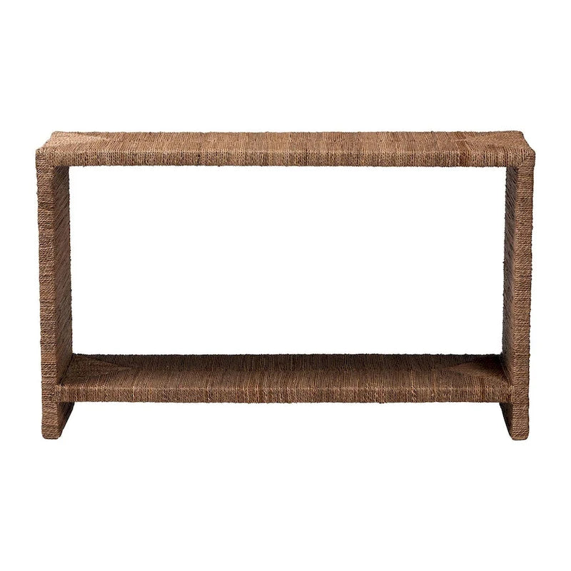 Table console Liza Bohemian en jonc de mer naturel