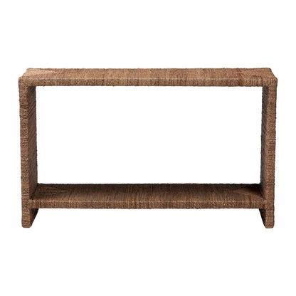Table console Liza Bohemian en jonc de mer naturel