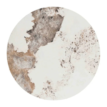 Table d'appoint ronde en marbre de 50 cm (19,68 pouces) avec rangement, table de chevet moderne avec tiroir, table d'appoint pour salon et chambre à coucher