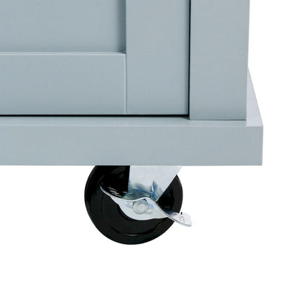 Îlot de cuisine sur 5 roues avec armoire de rangement et 3 tiroirs