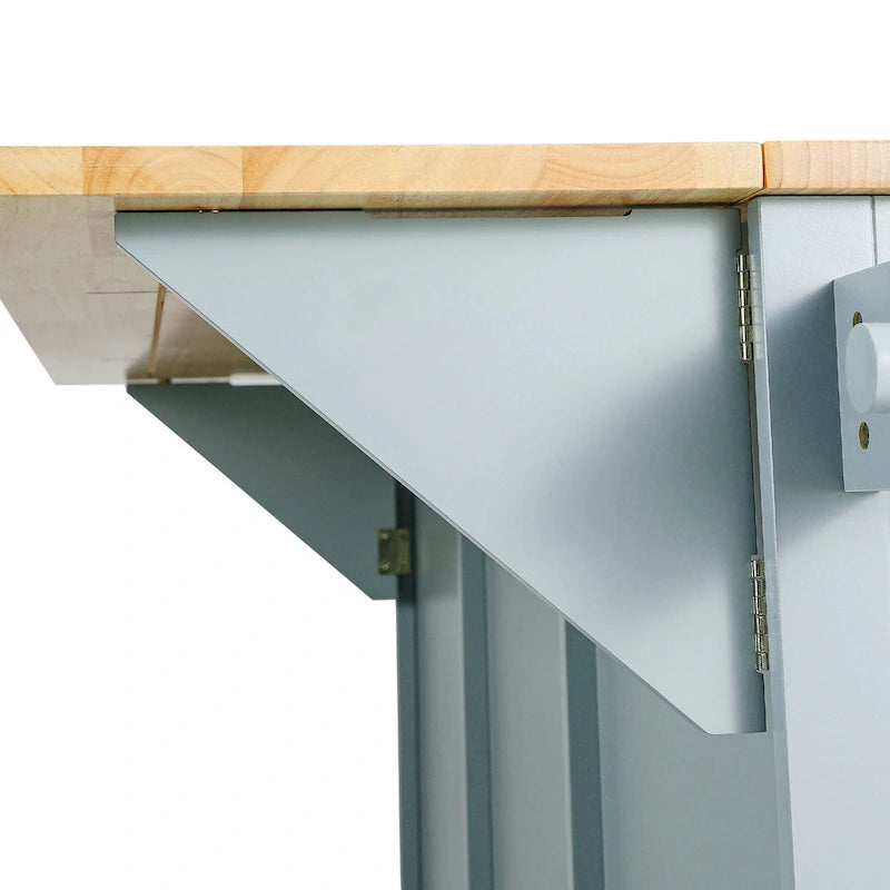 Îlot de cuisine sur 5 roues avec armoire de rangement et 3 tiroirs