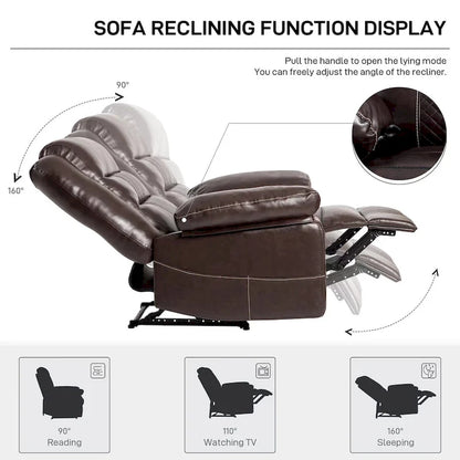Fauteuil inclinable massant en cuir respirant, manuel, canapé inclinable pour salon