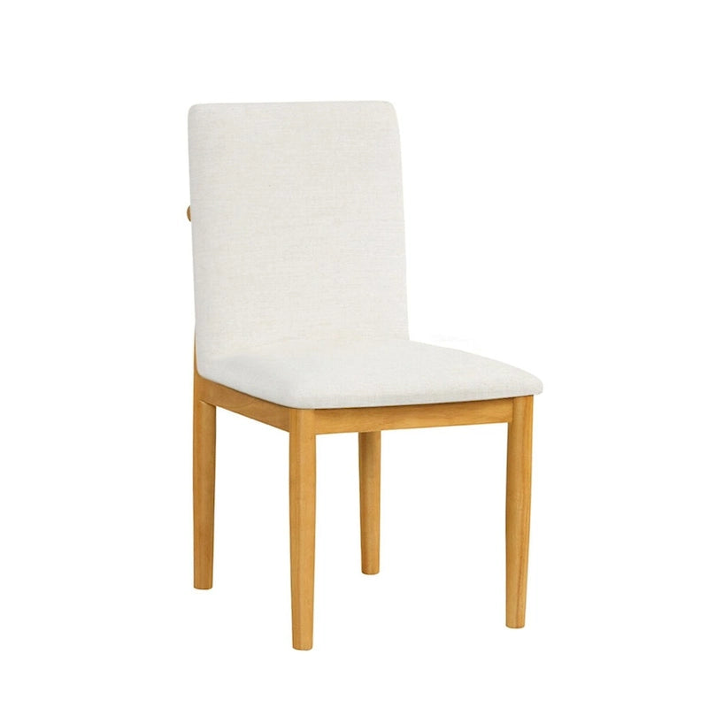 Chaise de salle à manger rembourrée moderne HomePop - Tissu texturé crème (lot de 2)