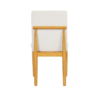 Chaise de salle à manger rembourrée moderne HomePop - Tissu texturé crème (lot de 2)