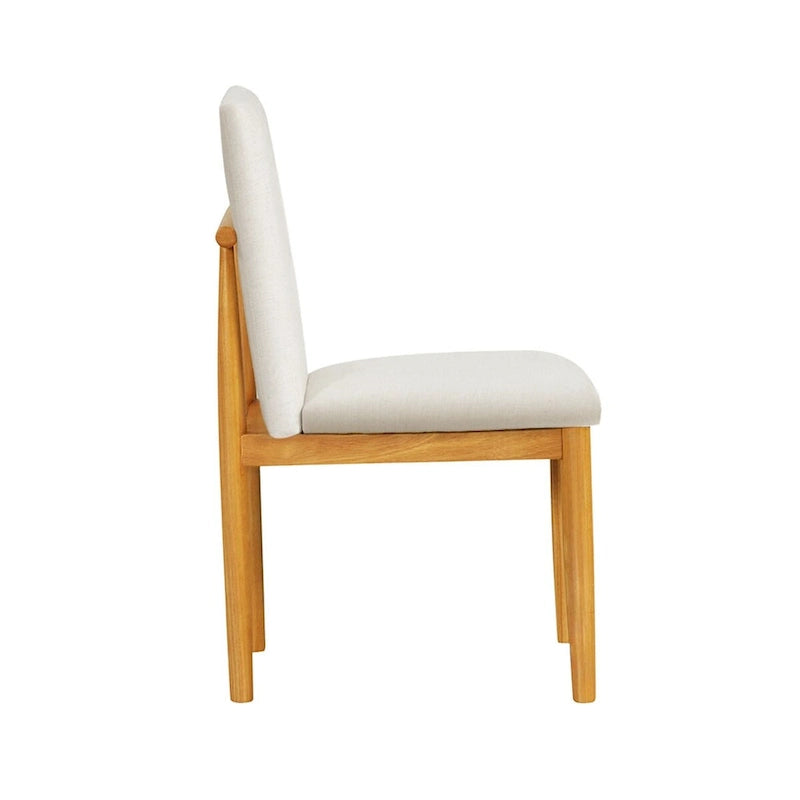 Chaise de salle à manger rembourrée moderne HomePop - Tissu texturé crème (lot de 2)