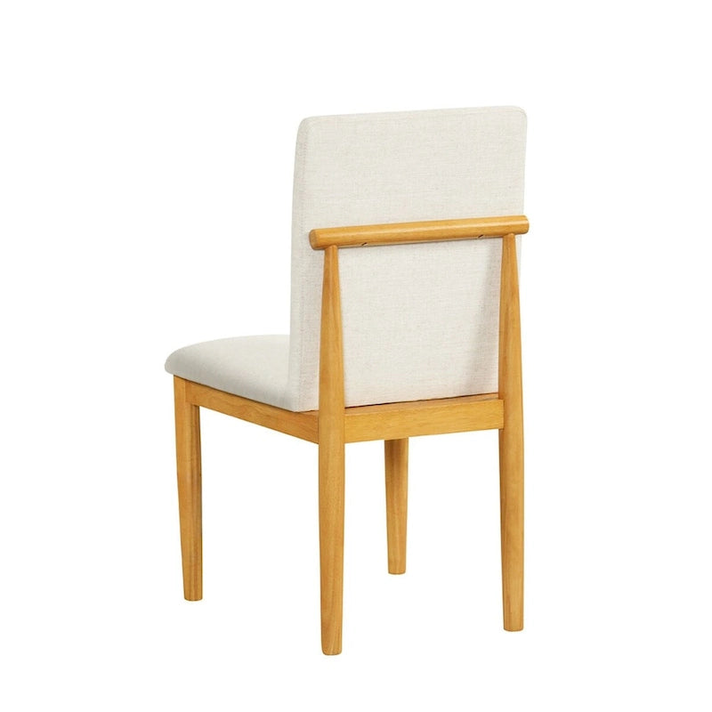 Chaise de salle à manger rembourrée moderne HomePop - Tissu texturé crème (lot de 2)