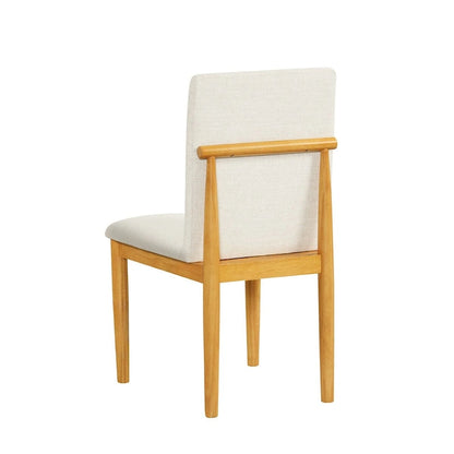 Chaise de salle à manger rembourrée moderne HomePop - Tissu texturé crème (lot de 2)