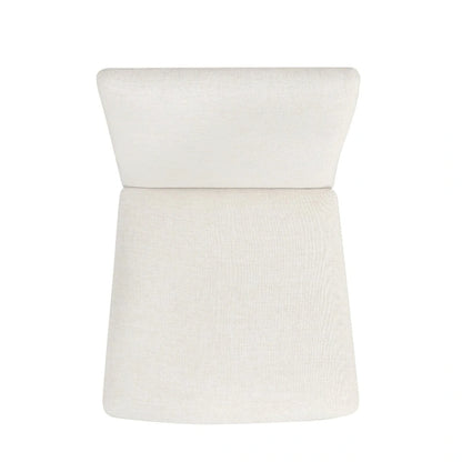 Chaise de salle à manger rembourrée moderne HomePop - Tissu texturé crème (lot de 2)