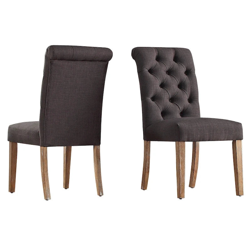 Ensemble de salle à manger 7 pièces Benchwright Rustic X-base Round Pine Wood Rolled Back par iNSPIRE Q Artisan