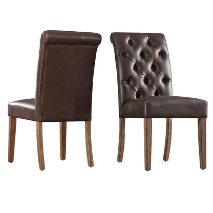 Ensemble de salle à manger 7 pièces Benchwright Rustic X-base Round Pine Wood Rolled Back par iNSPIRE Q Artisan