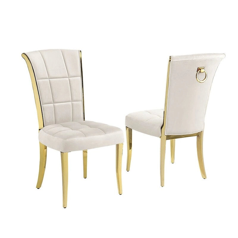 Ensemble de salle à manger Best Quality Furniture D321-SC324-7 avec plateau en marbre blanc de 78 pouces