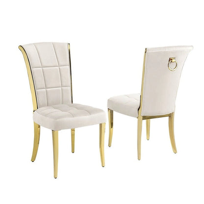 Ensemble de salle à manger Best Quality Furniture D321-SC324-7 avec plateau en marbre blanc de 78 pouces