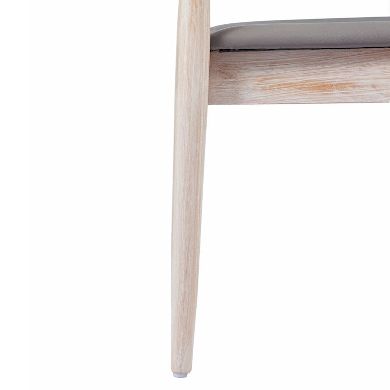 Chaise de salle à manger commerciale en bois massif avec assise rembourrée en vinyle