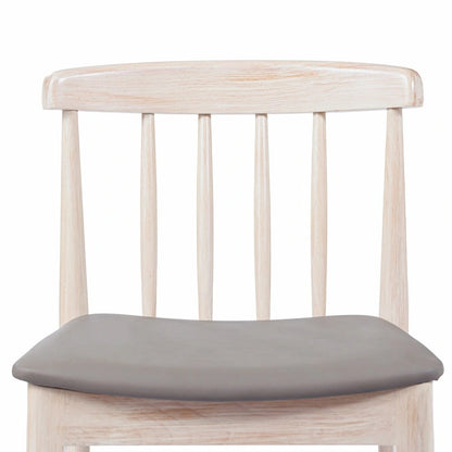 Chaise de salle à manger commerciale en bois massif avec assise rembourrée en vinyle