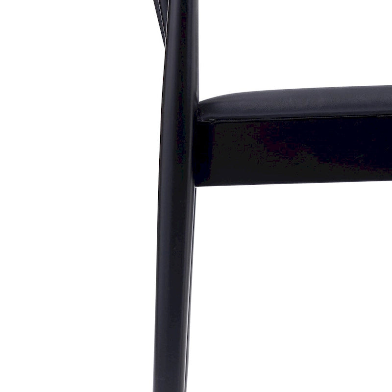 Chaise de salle à manger commerciale en bois massif avec assise rembourrée en vinyle