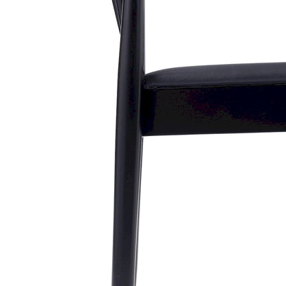 Chaise de salle à manger commerciale en bois massif avec assise rembourrée en vinyle